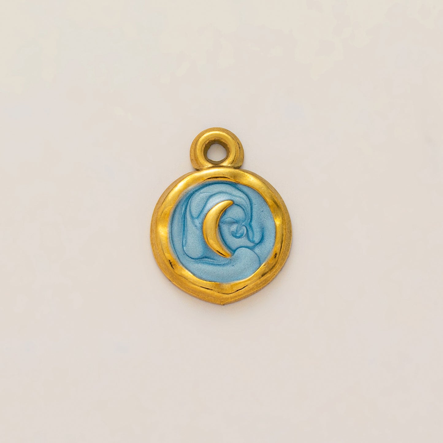 Vintage 18K Gold Plated Stainless Steel Sun and Pepper Pendant Charm Bar for Women