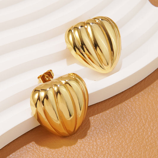 Minimalist Sweet Heart Geometric Stainless Steel Earrings for Women