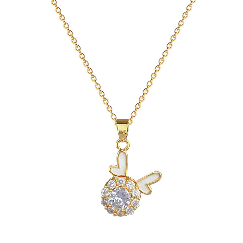 Luxury Rotating Dragon Head Pendant Necklace for Women Stainless Steel Snake Chain with Geometric Design and Moon Motif