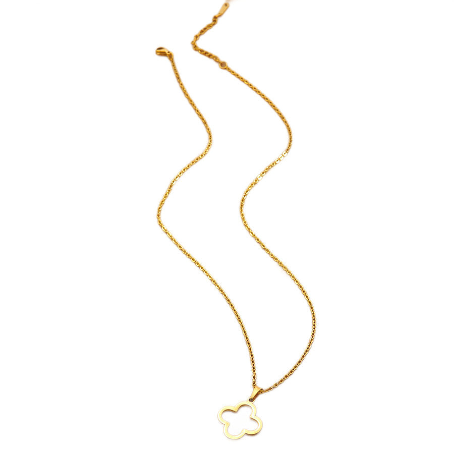 Set di collana e orecchini minimalisti in acciaio al titanio con fiore, perla geometrica e catenina