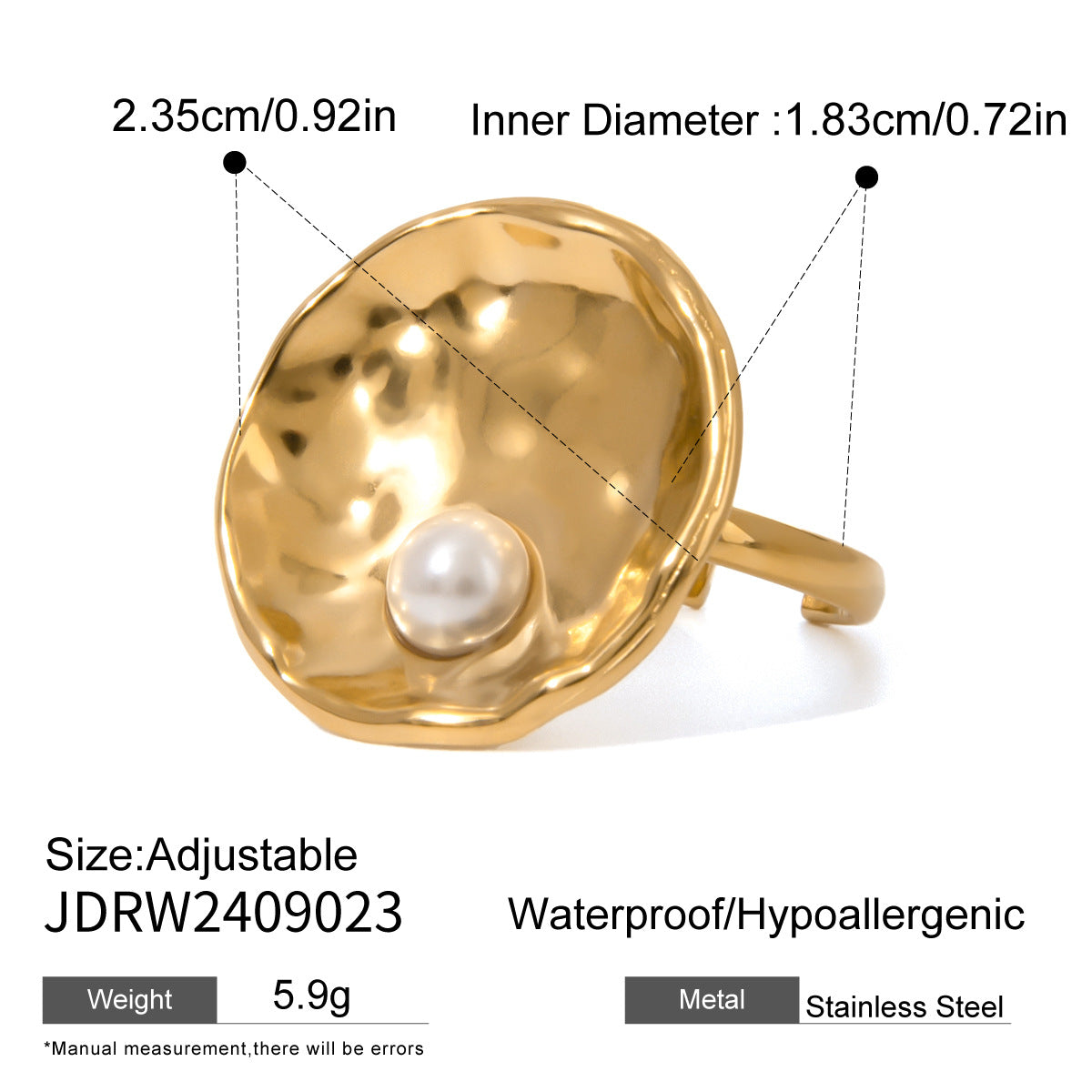 Anillo Geométrico de Acero Inoxidable con Incrustaciones de Piedra Natural Chapado para Mujer Joyería Moderna y Elegante