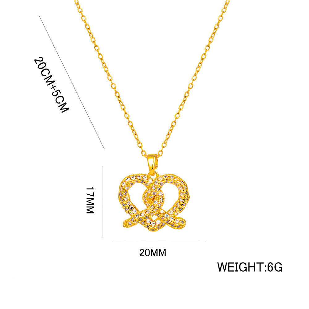 Collar con colgante de corazón geométrico minimalista para mujer, cadena de serpiente de acero de titanio con chapado al vacío