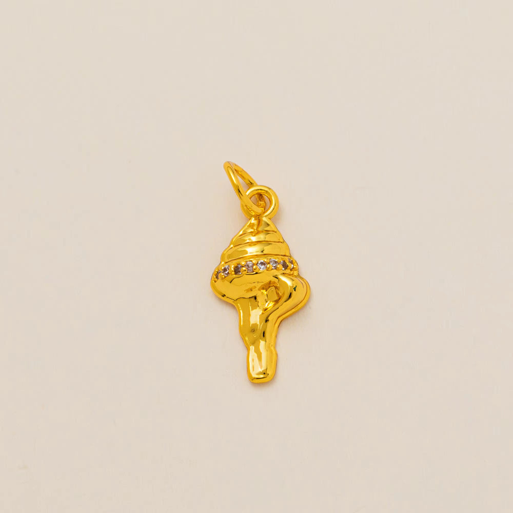 Minimalist Luxury 18K Gold Plated Brass Animal Pendant Charm Bar Corn Chain Necklace Unisex Jewelry Accessories