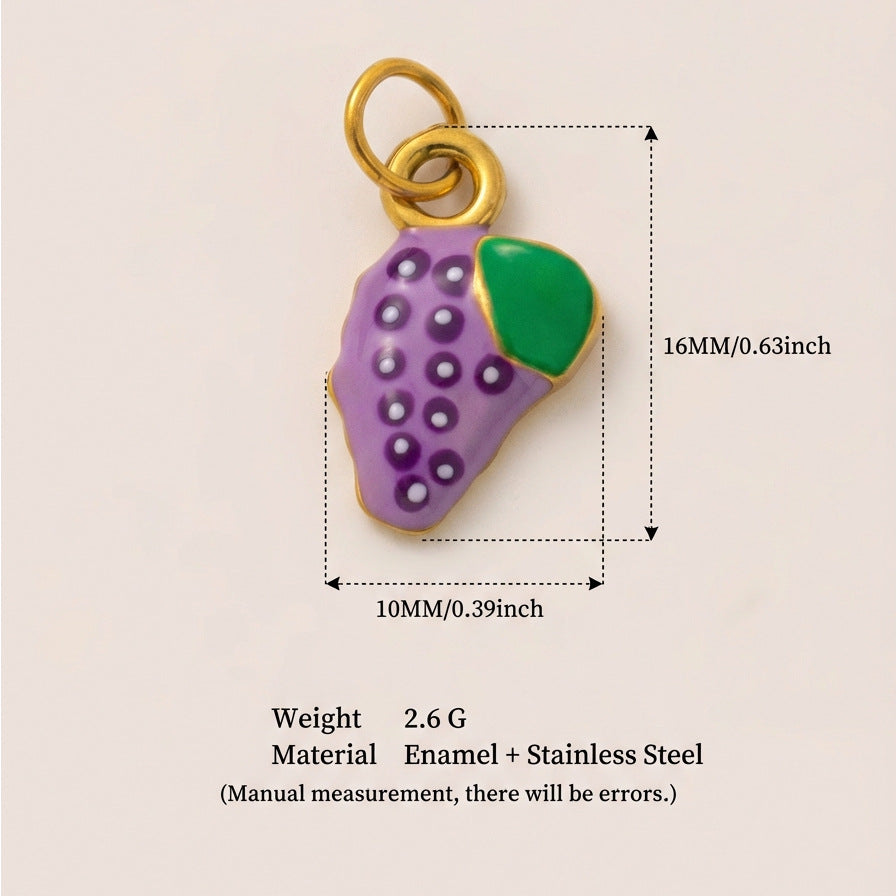 Minimalist Geometric Heart Floral Drip Oil PVD 18K Gold Plated Titanium Steel DIY Charm Bar Pendant 9g