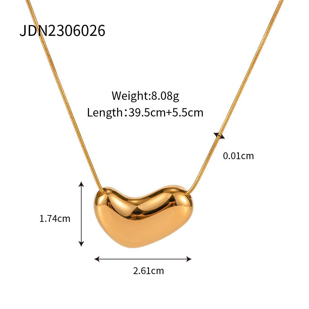 Minimalist Geometric Titanium Steel Pendant Stainless Steel Multi-layer Cable Chain Necklace for Women