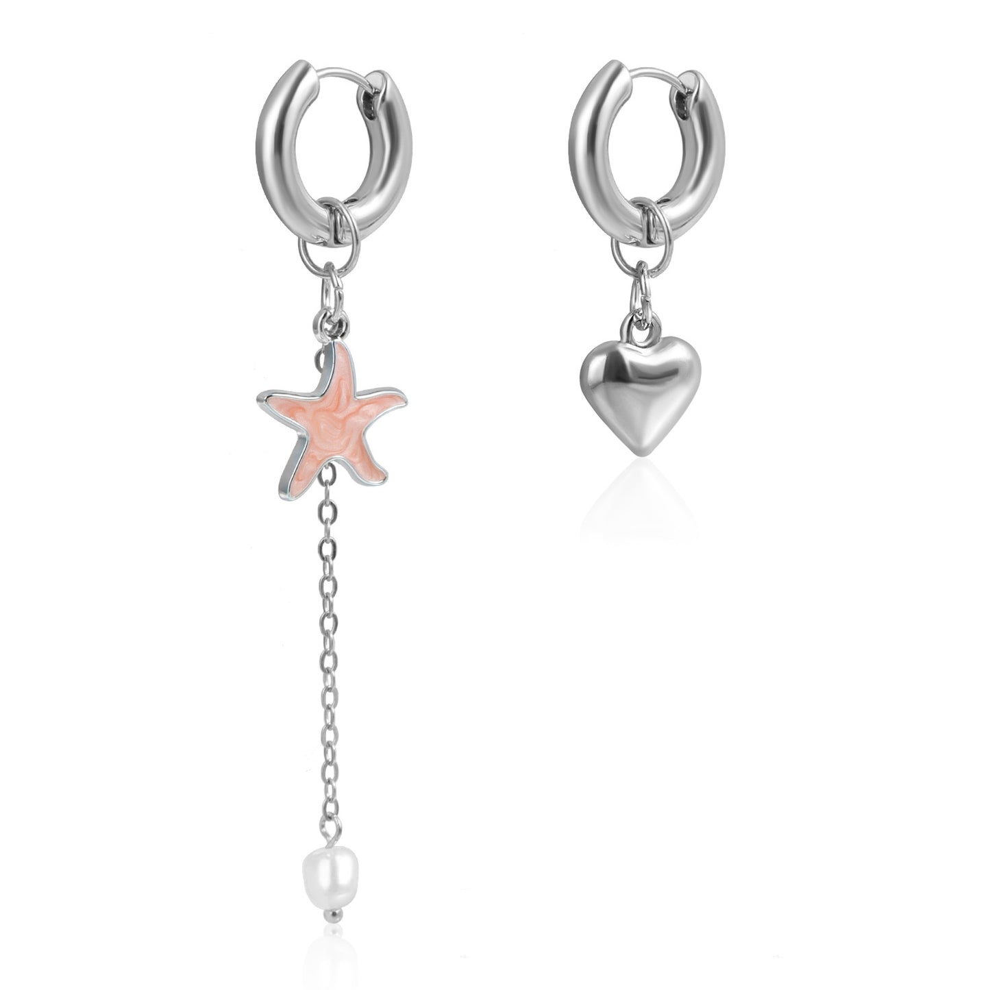 Pendientes de lujo estilo estrella, corazón, cruz y flor en aleación con acabado galvanizado para mujer
