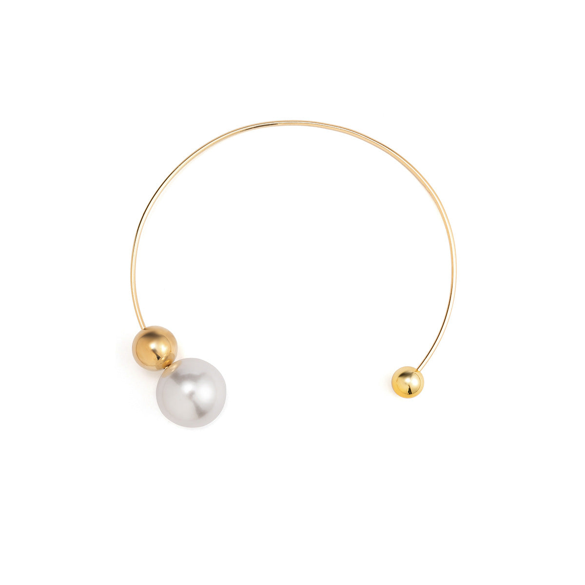 Collana da donna a cerchio asimmetrico minimalista con costruzione in resina plastica galvanizzata e design geometrico