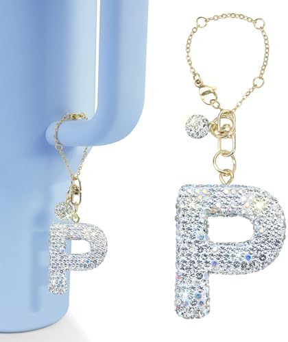 Rhinestone Inlaid Letter Resin Charm Bar