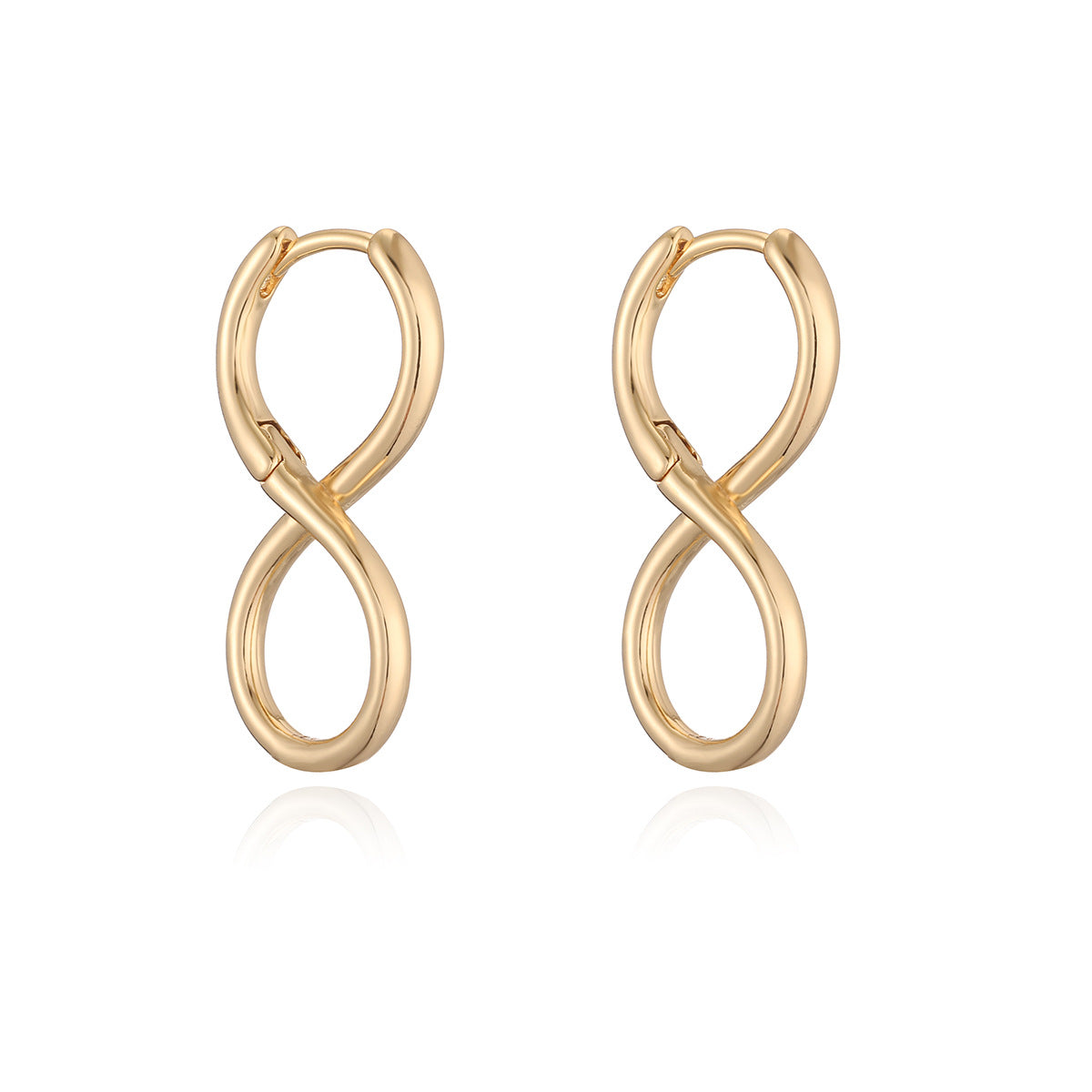 Orecchini da donna asimmetrici geometrici minimalisti in rame placcati oro 18K