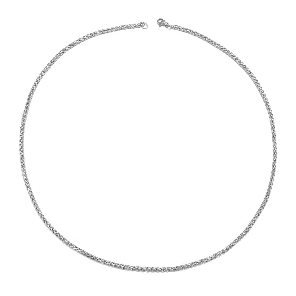 Hip-hop Minimalist Geometric Titanium Steel Singapore Chain Necklace Unisex