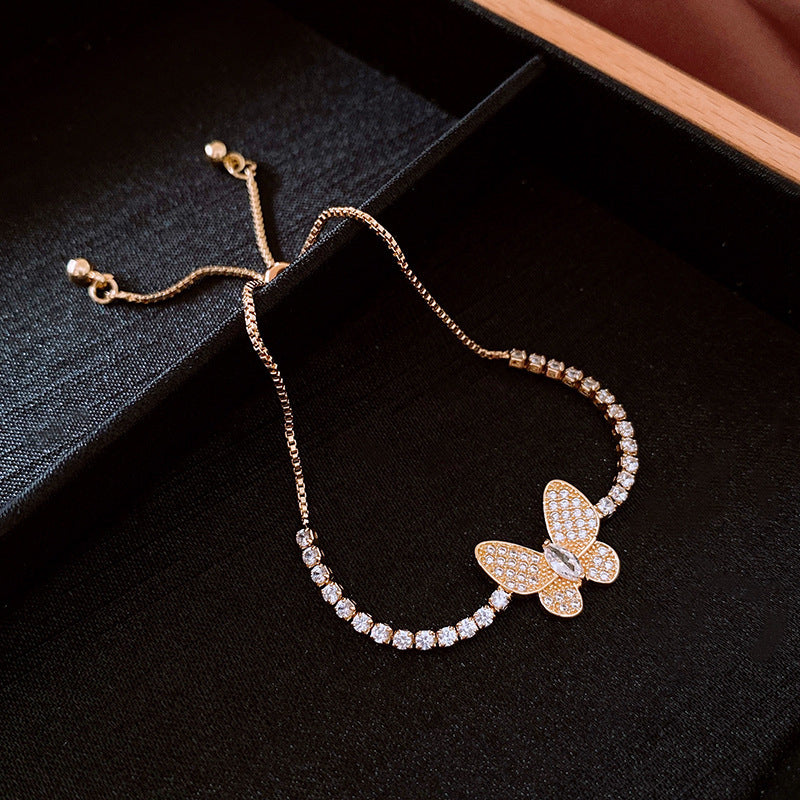 Luxury Elegant Geometric Alloy Plated Bracelet with Cubic Zirconia for Women