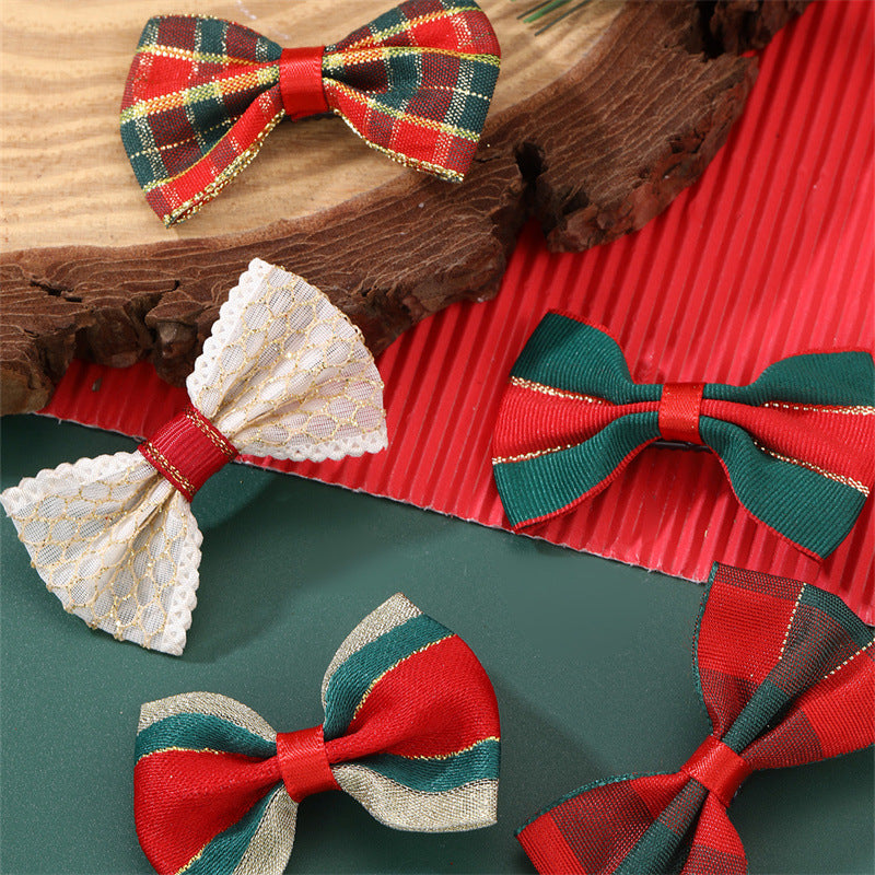 Natural Style Bow Hair Clip for Girls with Ruffled and Netted Details Made of Plastic Resin Duckbill Clip Princess Collection