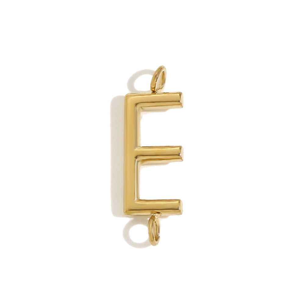 Minimalist 18K Gold Plated Stainless Steel Letter Charm Bar