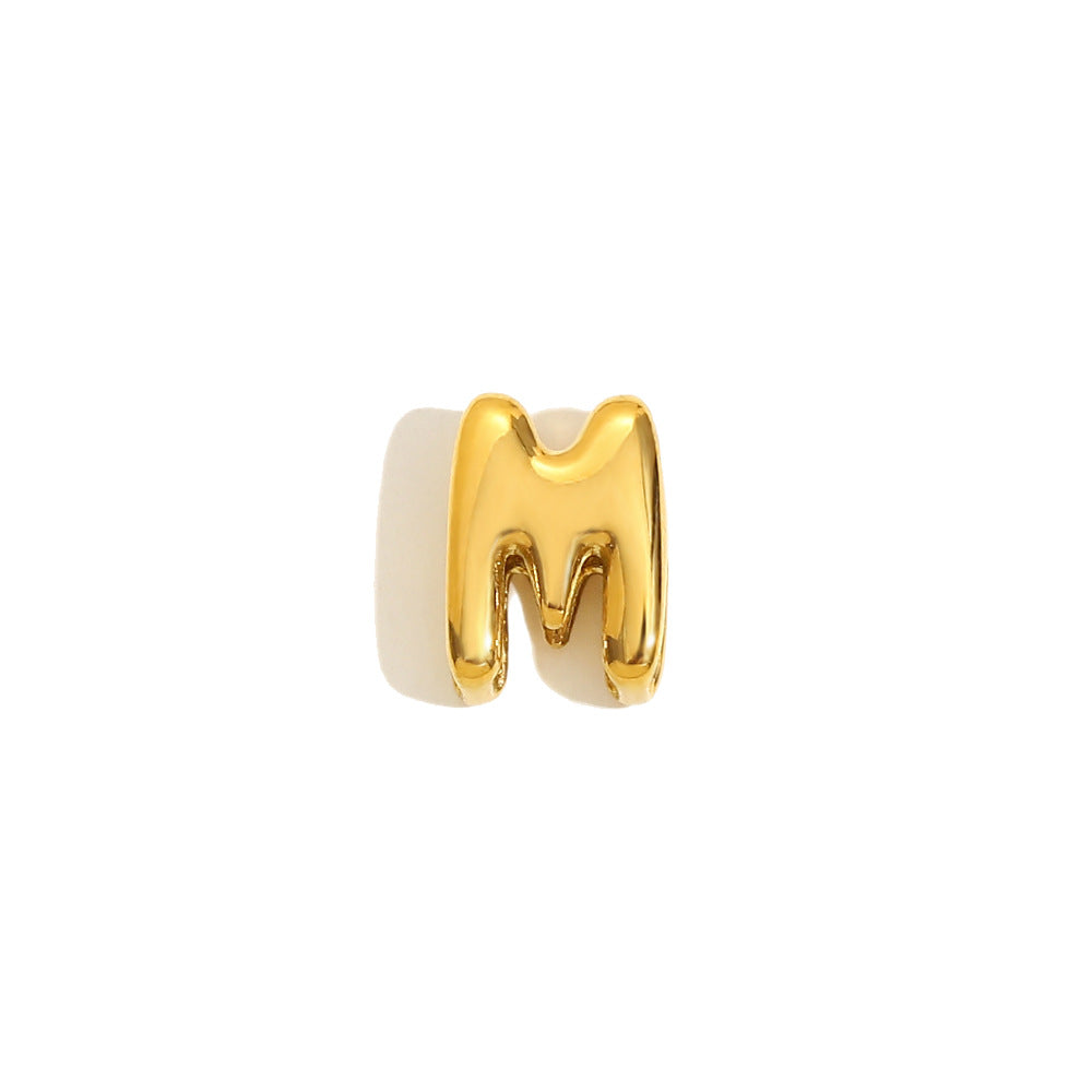Collana Minimalista con Ciondolo a Lettera da Donna in Acciaio Inox con Placcatura in Oro 18K Design Cavo