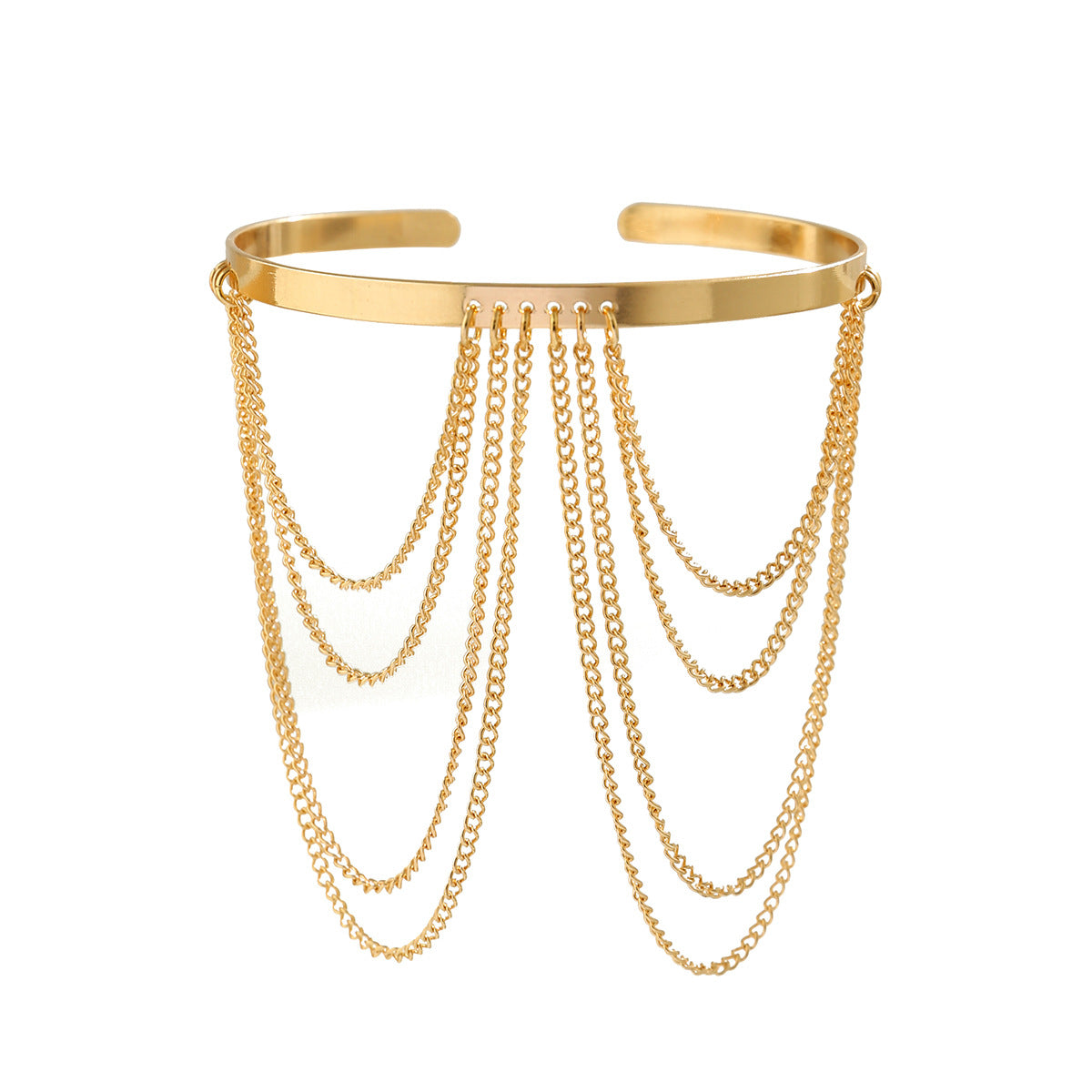 Minimalist Butterfly Pendant Arm Chain for Women with Plated Metal U-Shaped Link Design