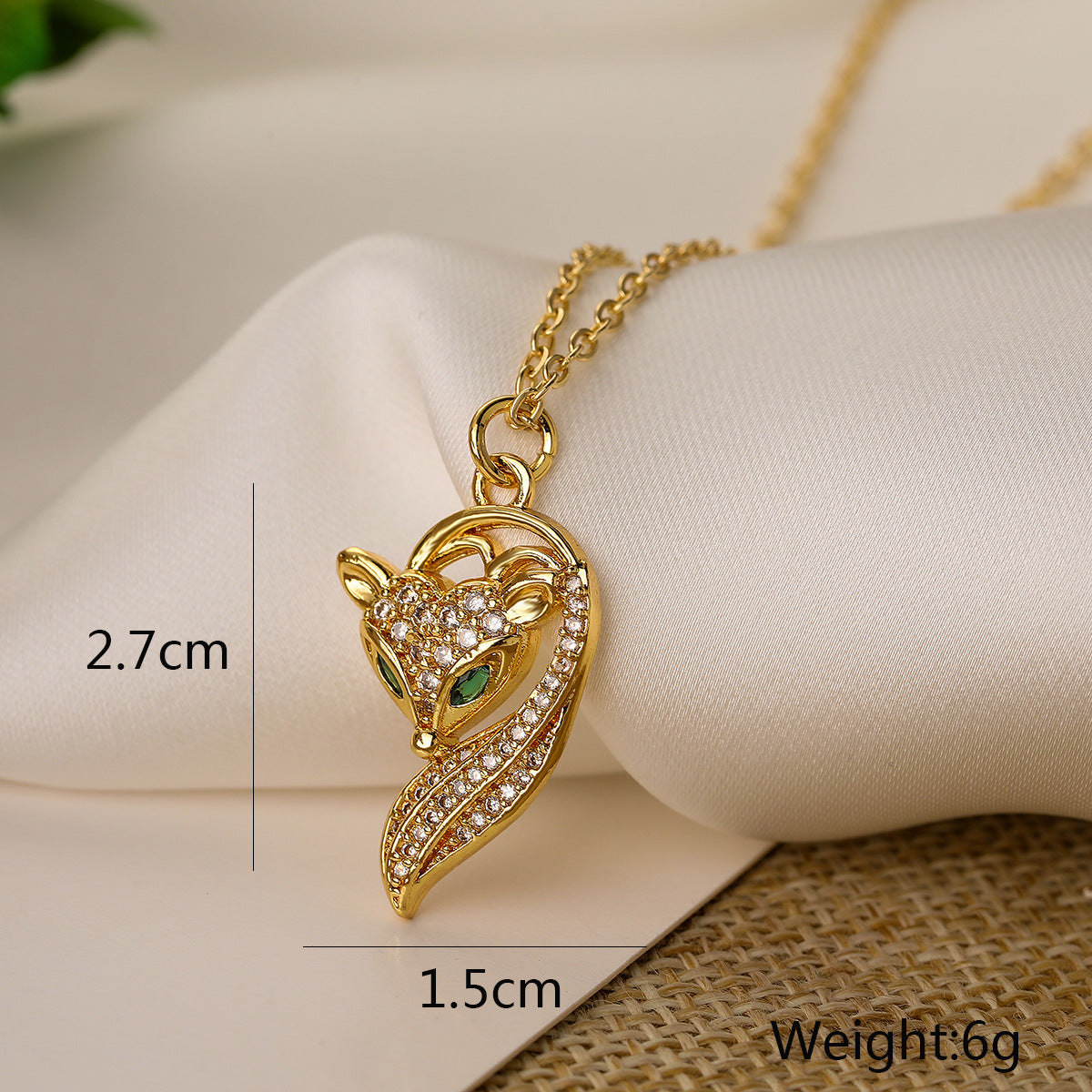 Minimalist Animal Pendant Necklace with Lion and Fox Motifs in Copper Geometric Design for Women