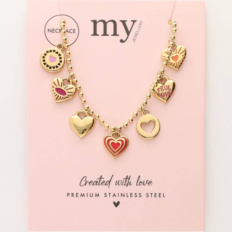 Minimalist Geometric Heart Stainless Steel PVD 18K Gold Plated DIY Charm Bar Necklace