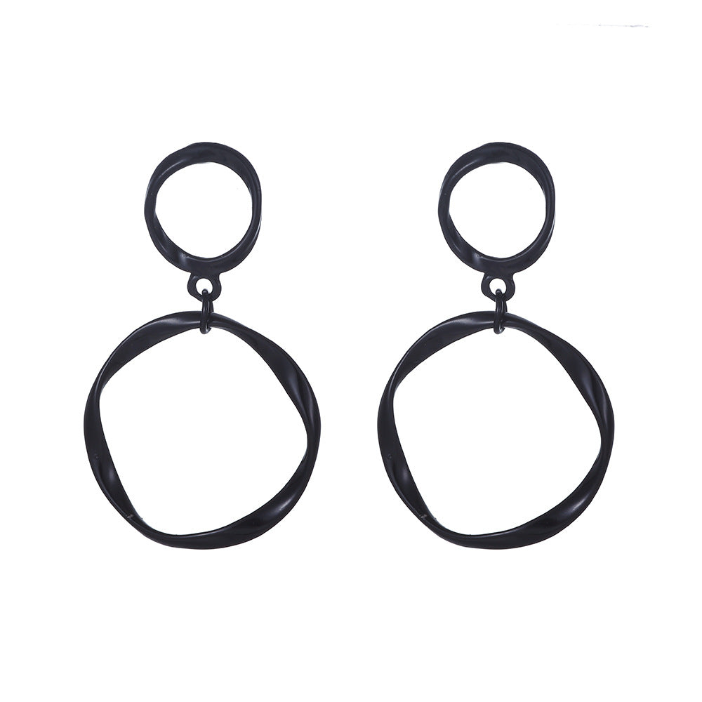 Minimalist Colorful Geometric Alloy Plated Drop Earrings for Women