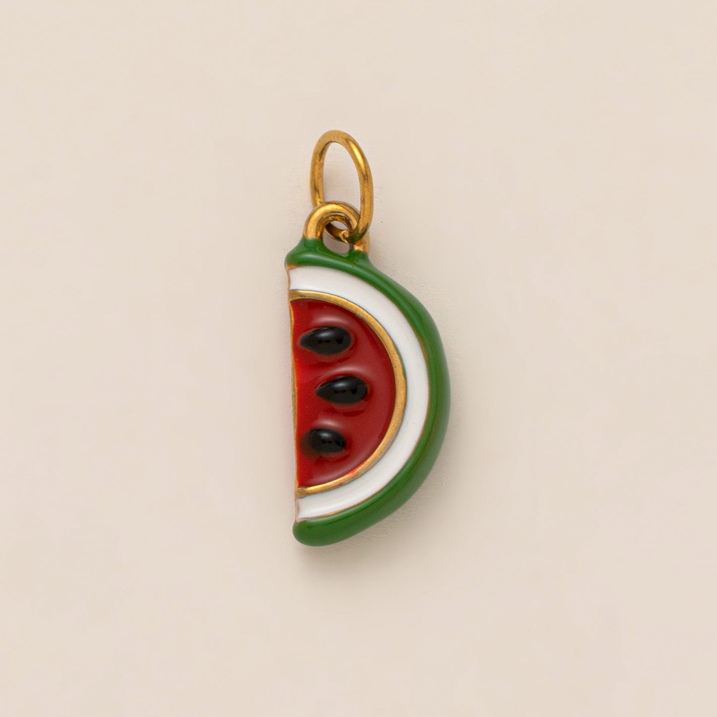 Vintage 18K Gold Plated Stainless Steel Watermelon Pendant Charm Bar