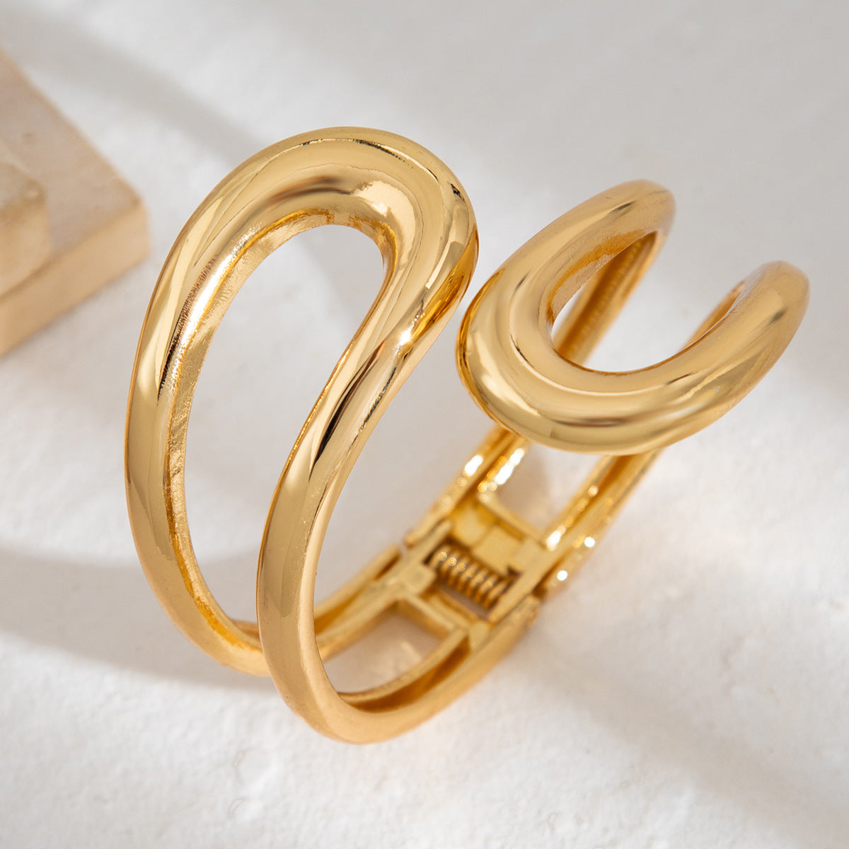 Minimalist Irregular Double Layer Plated Alloy Bracelet Set