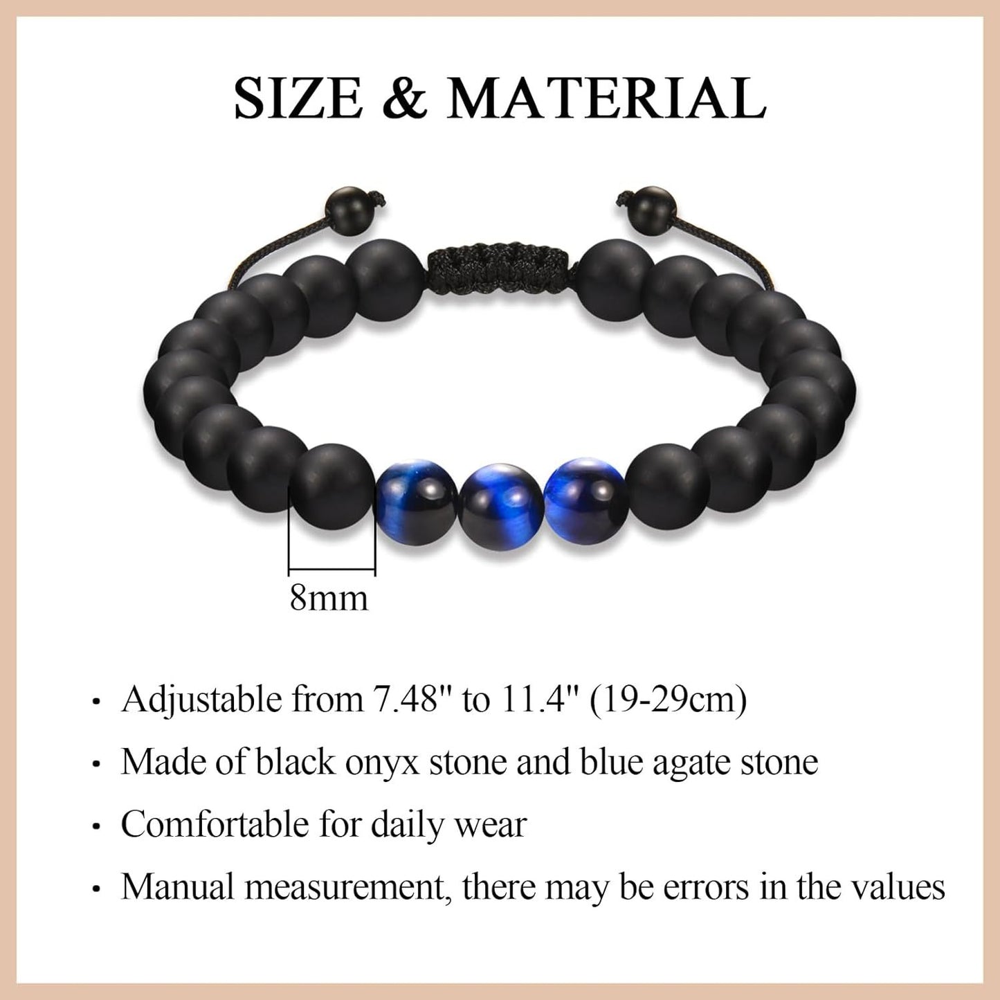 Sweet Geometric Tiger Eye Agate Natural Stone Braided Bracelet Unisex Gift