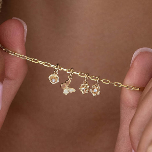 Elegant Gold Plated Brass Geometric Rhinestone Charm Bar