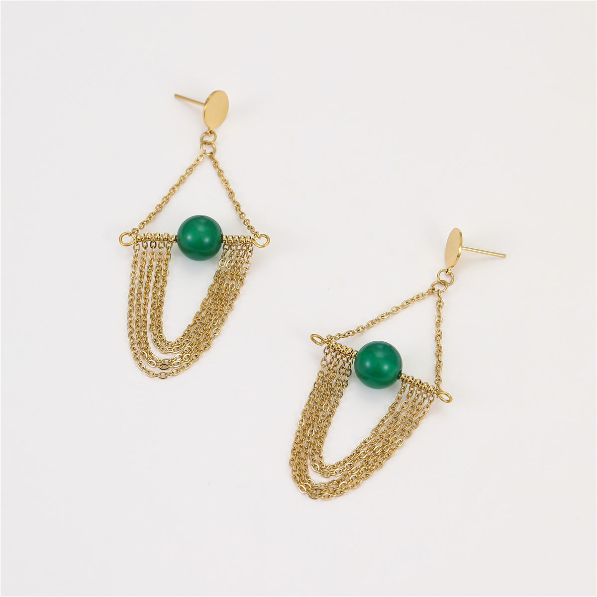 Orecchini a perno da donna vintage geometrici in acciaio inossidabile con zirconi