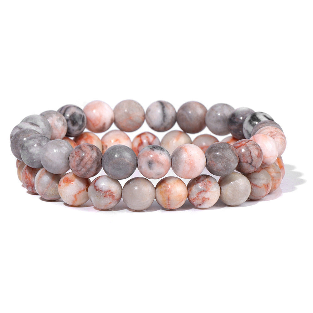 Vintage Business Geometric Natural Gemstone Beaded Bracelet Set for Unisex