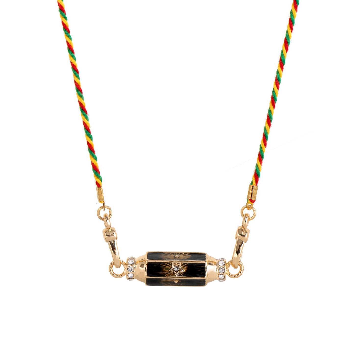 Minimalist Tarot Card Pendant Necklace for Women with Enamel Finish and Zircon Inlay on Gold-Plated Copper Chain