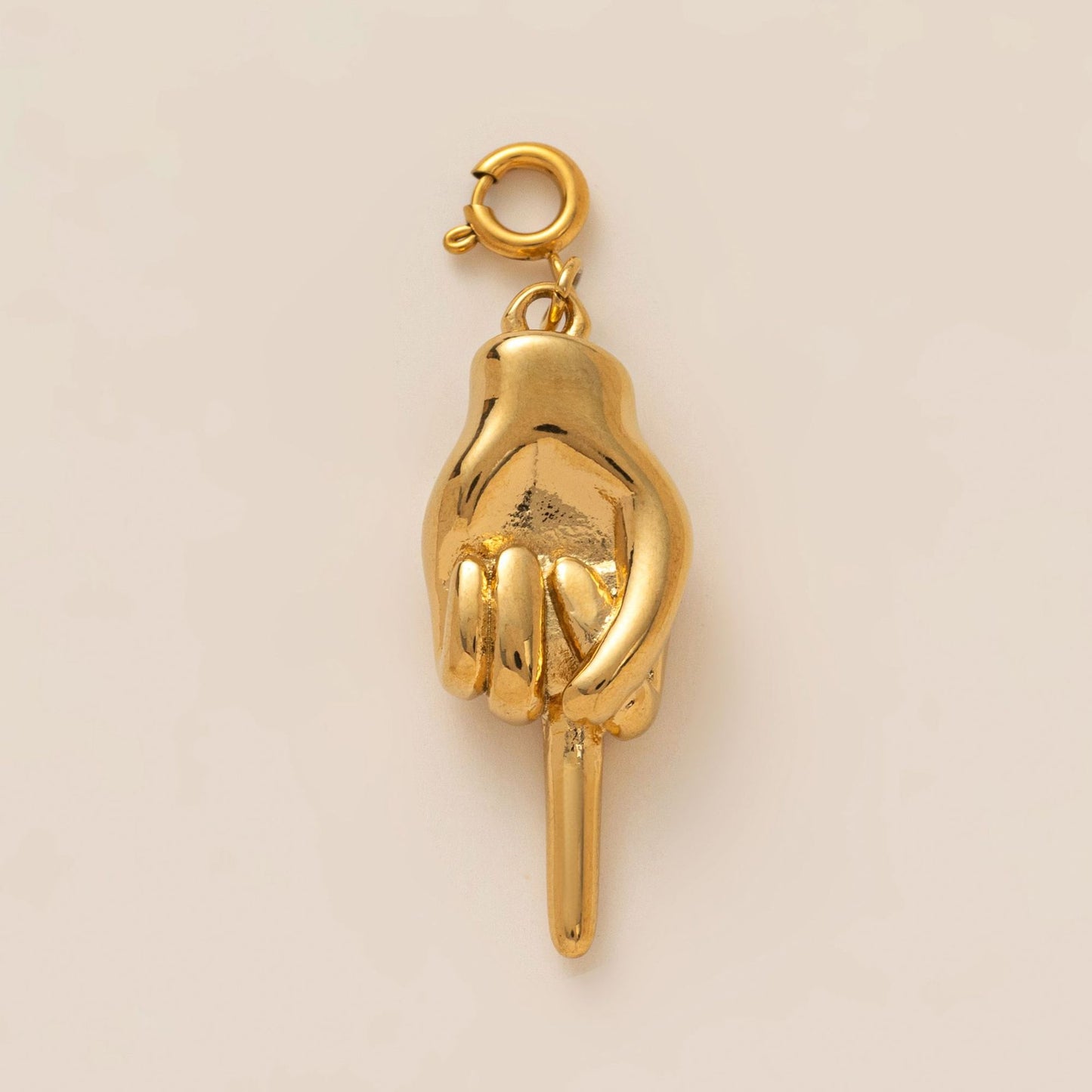 Vintage 18K Gold Plated Stainless Steel Boot Horseshoe Charm Bar PVD