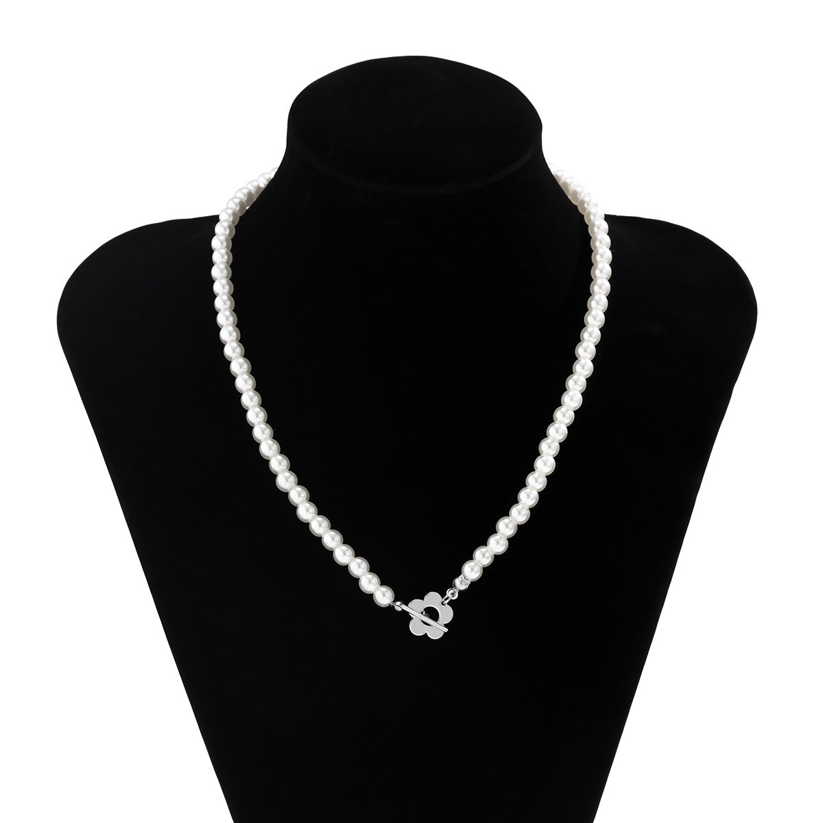 Collana girocollo minimalista da donna in resina floreale con finitura galvanica e design intrecciato con perline