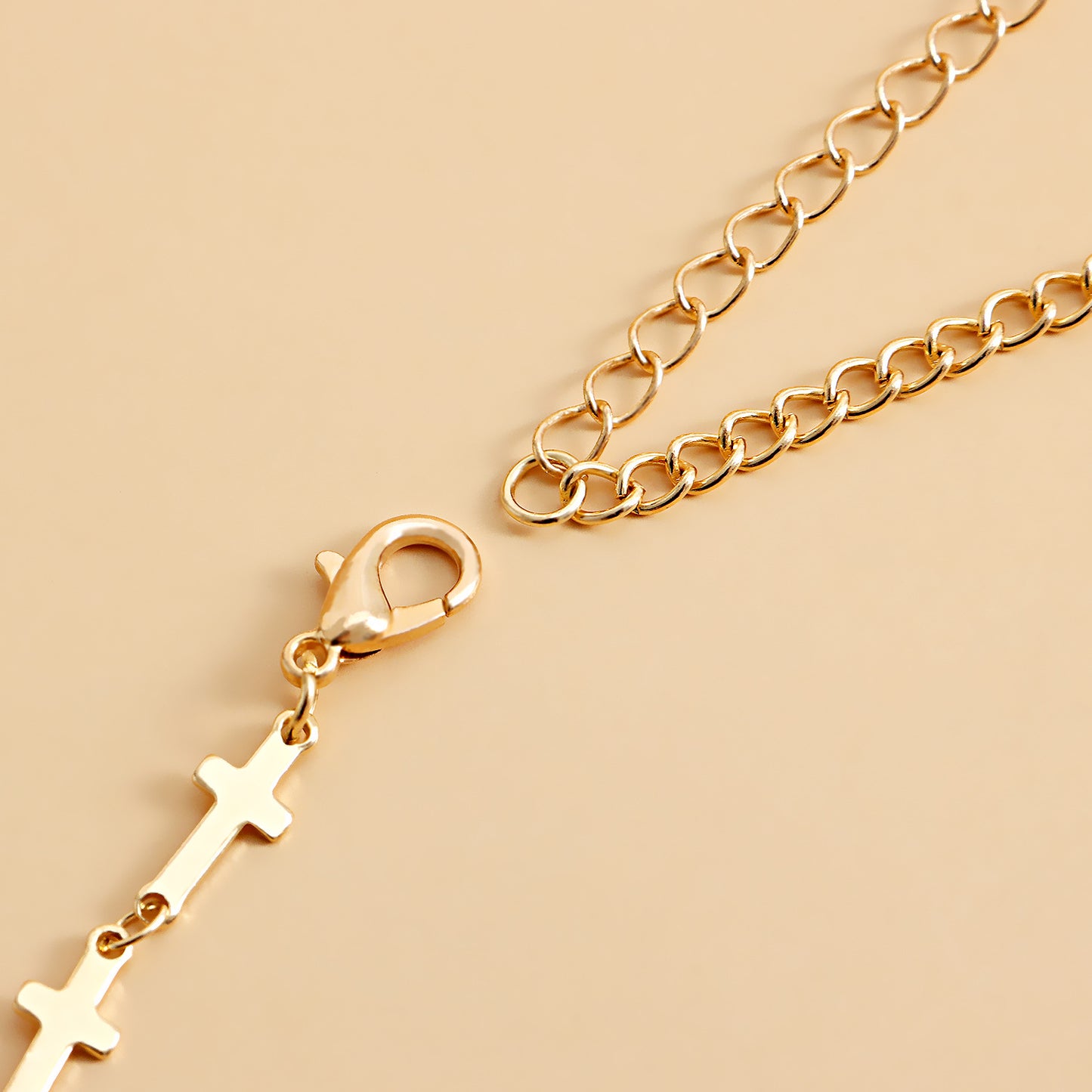 Minimalist Mini Cross Waist Chain for Women Made of Metal with Punk Style Accent