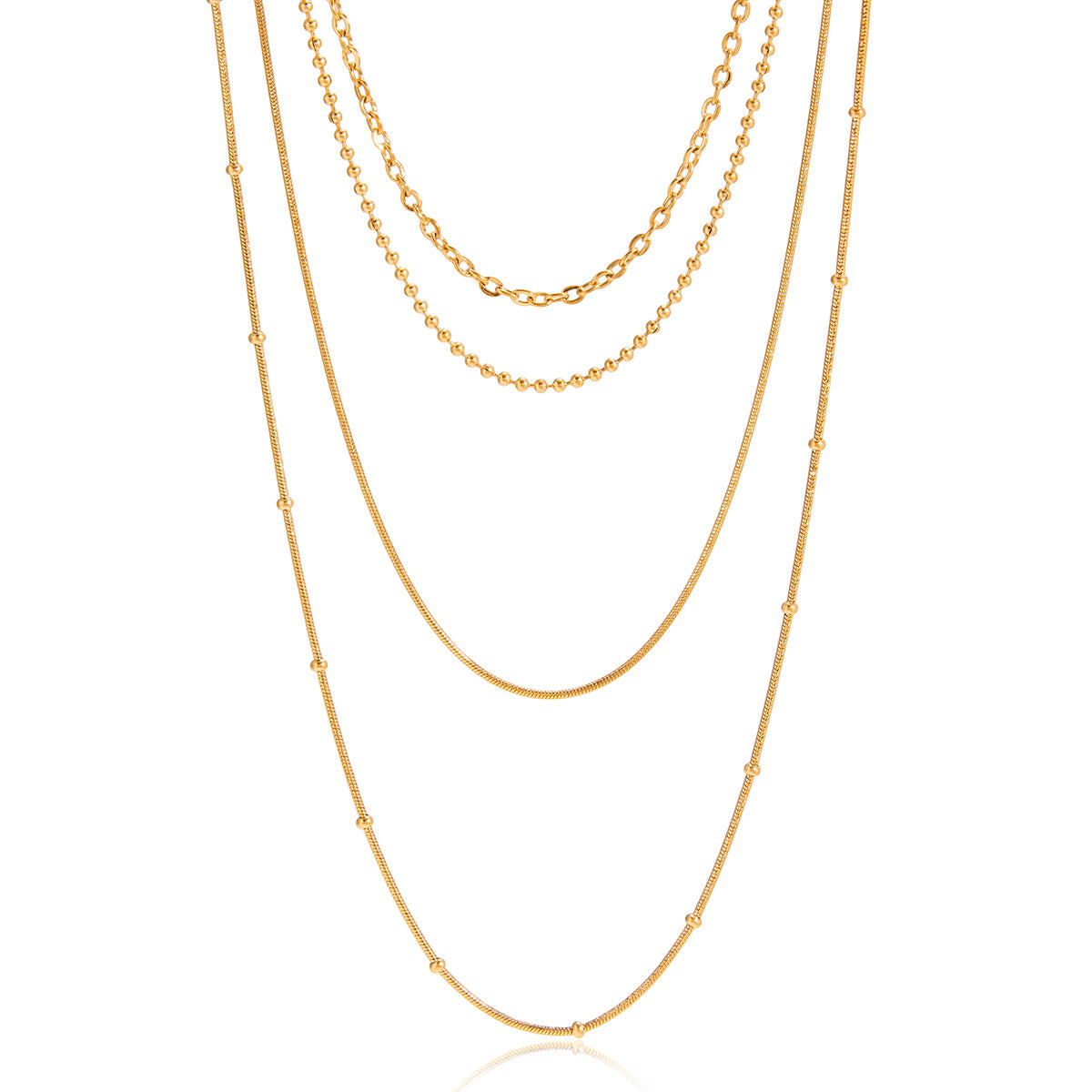 Minimalist U-Shaped Titanium Steel Pendant Necklace with 18K Real Gold PVD Vacuum Plating for Women