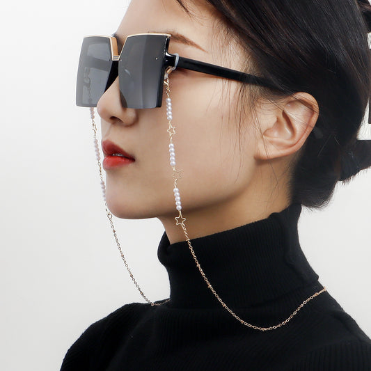 Streetwear Hollow Star Ball Chain Mask Holder for Women