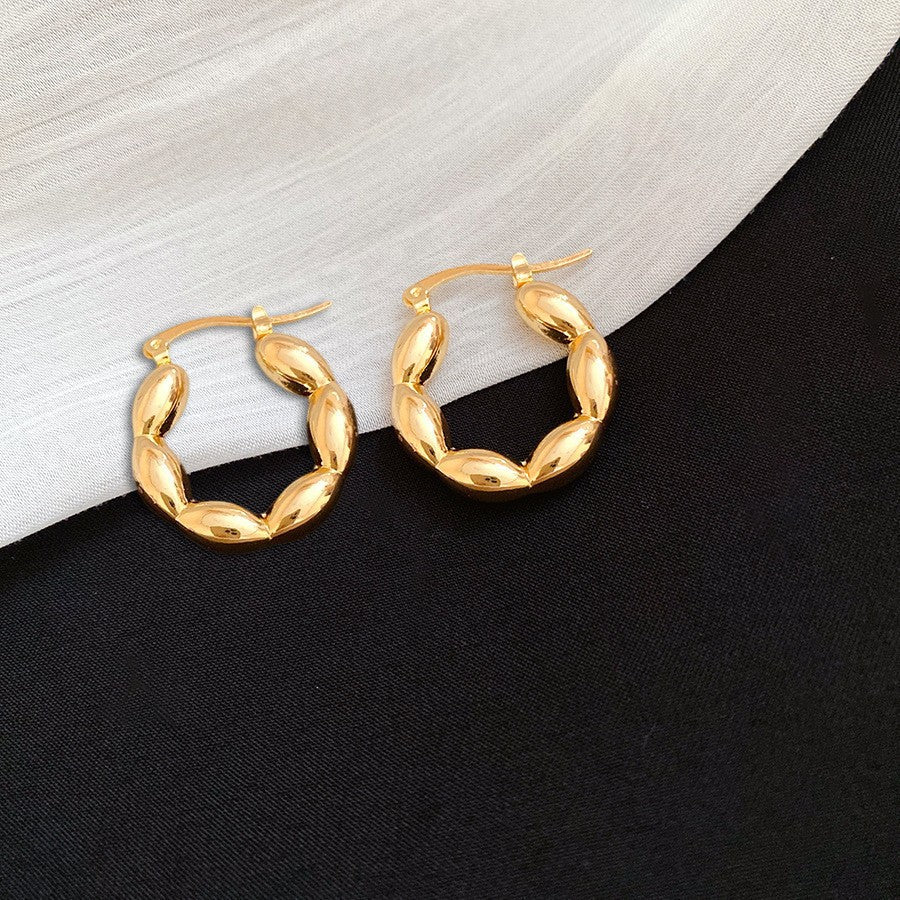 Orecchini a perno geometrici irregolari elettroplaccati di lusso da donna con perni in acciaio