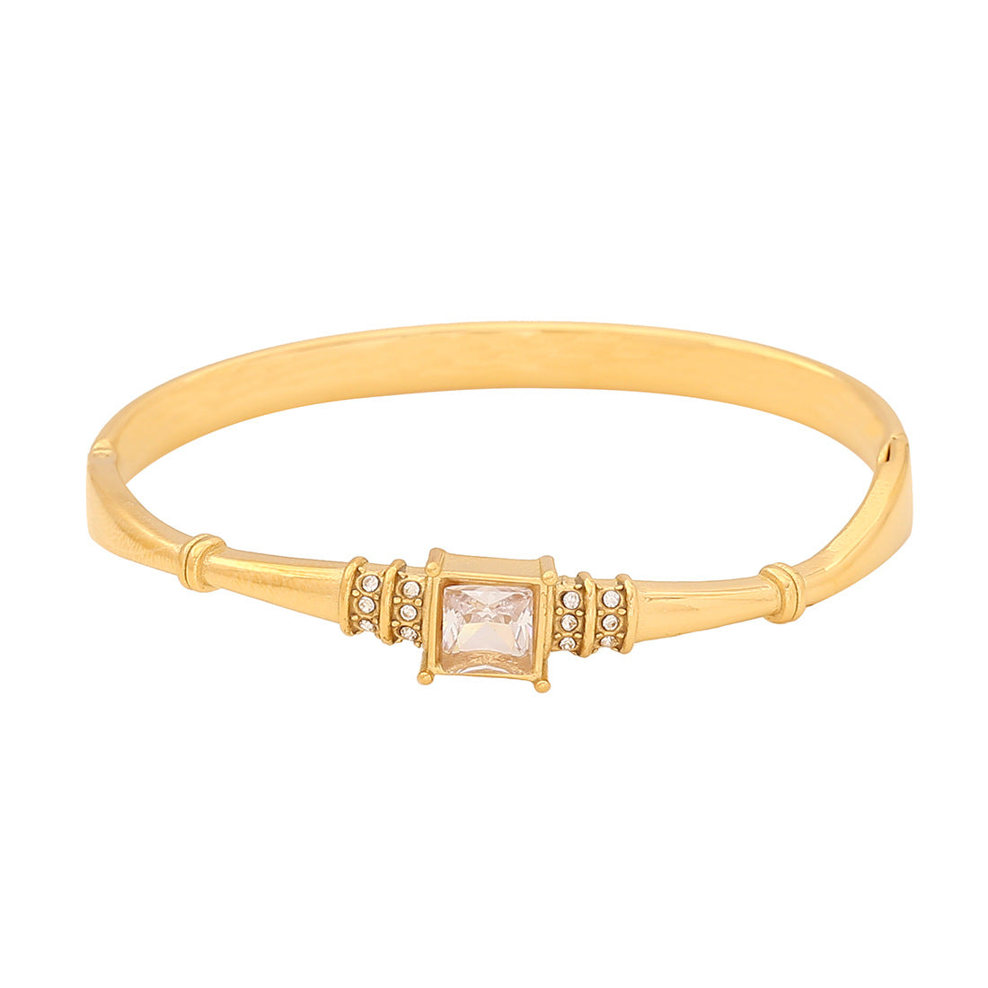 Bracciale minimalist in acciaio inossidabile con intarsio completo di strass per donna