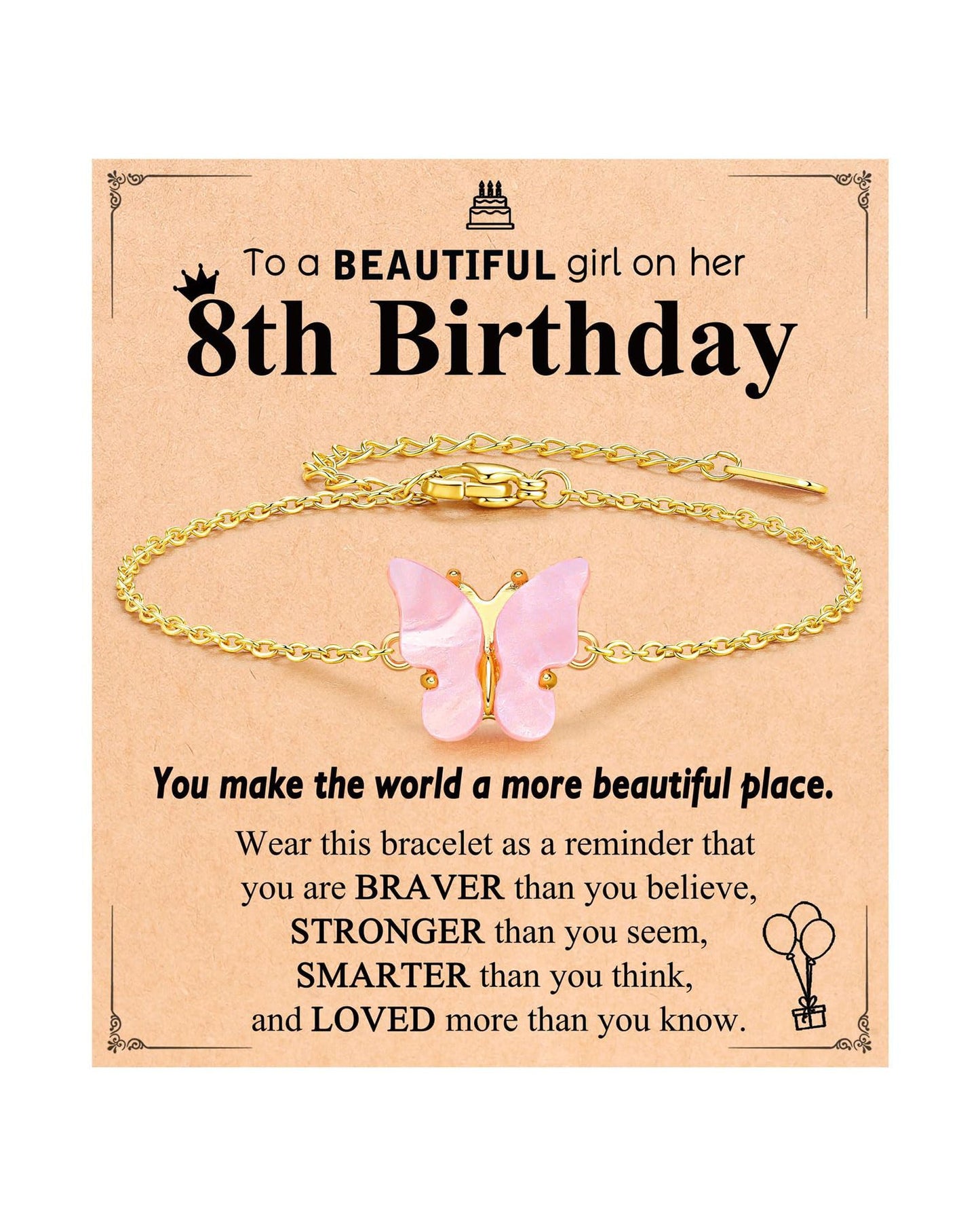 Minimalist Pink Butterfly Alloy Bracelet for Women Adjustable Gold Chain Animal Charm