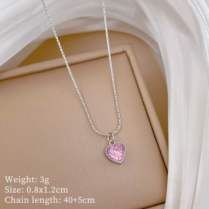 Collar Minimalista de Acero de Titanio Chapado en Oro con Diseño de Corazón, Cadena Irregular para Mujer y Hombre