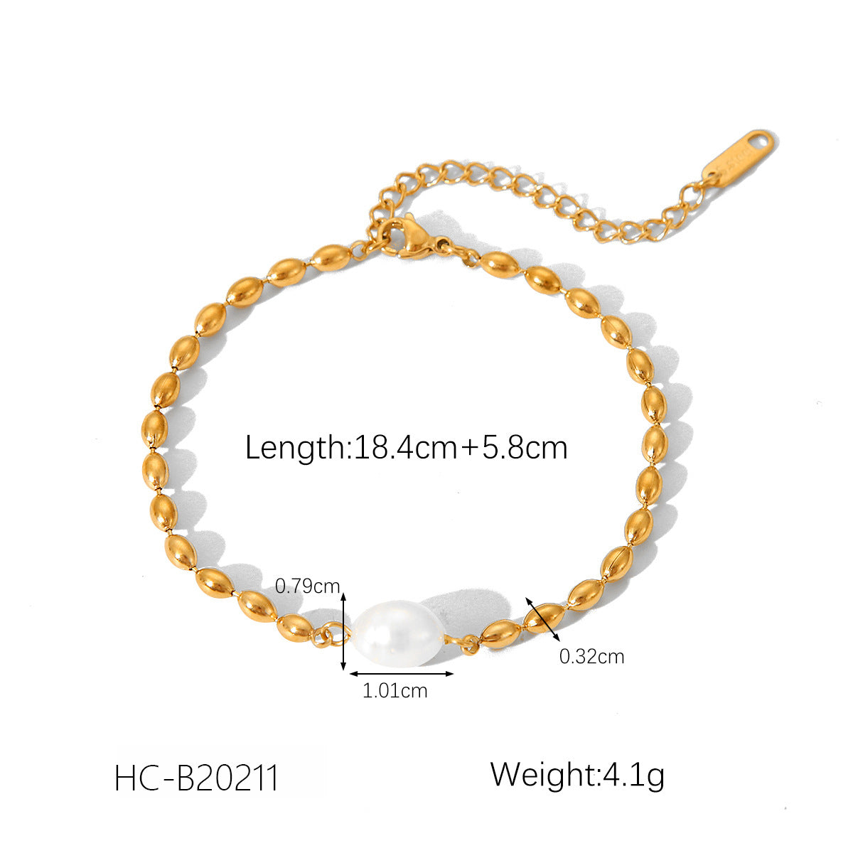 Collana con ciondolo ovale minimalista con perla d'acqua dolce in acciaio inossidabile con design geometrico da donna