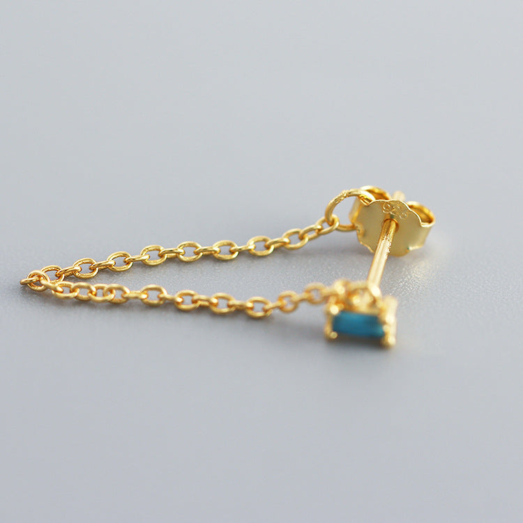 Eleganti Orecchini Pendenti a Goccia da Donna con Nappe a Quadrato Geometrico in Zirconia Cubica, in Argento Sterling 925