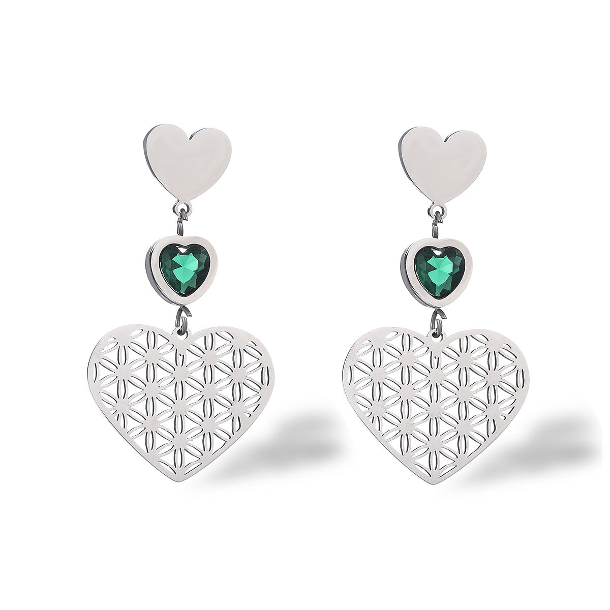 Minimalist Hollow Heart-Shaped Titanium Steel Earrings with 18K Gold Plating for Women Vintage Elegant Fashion Jewelry