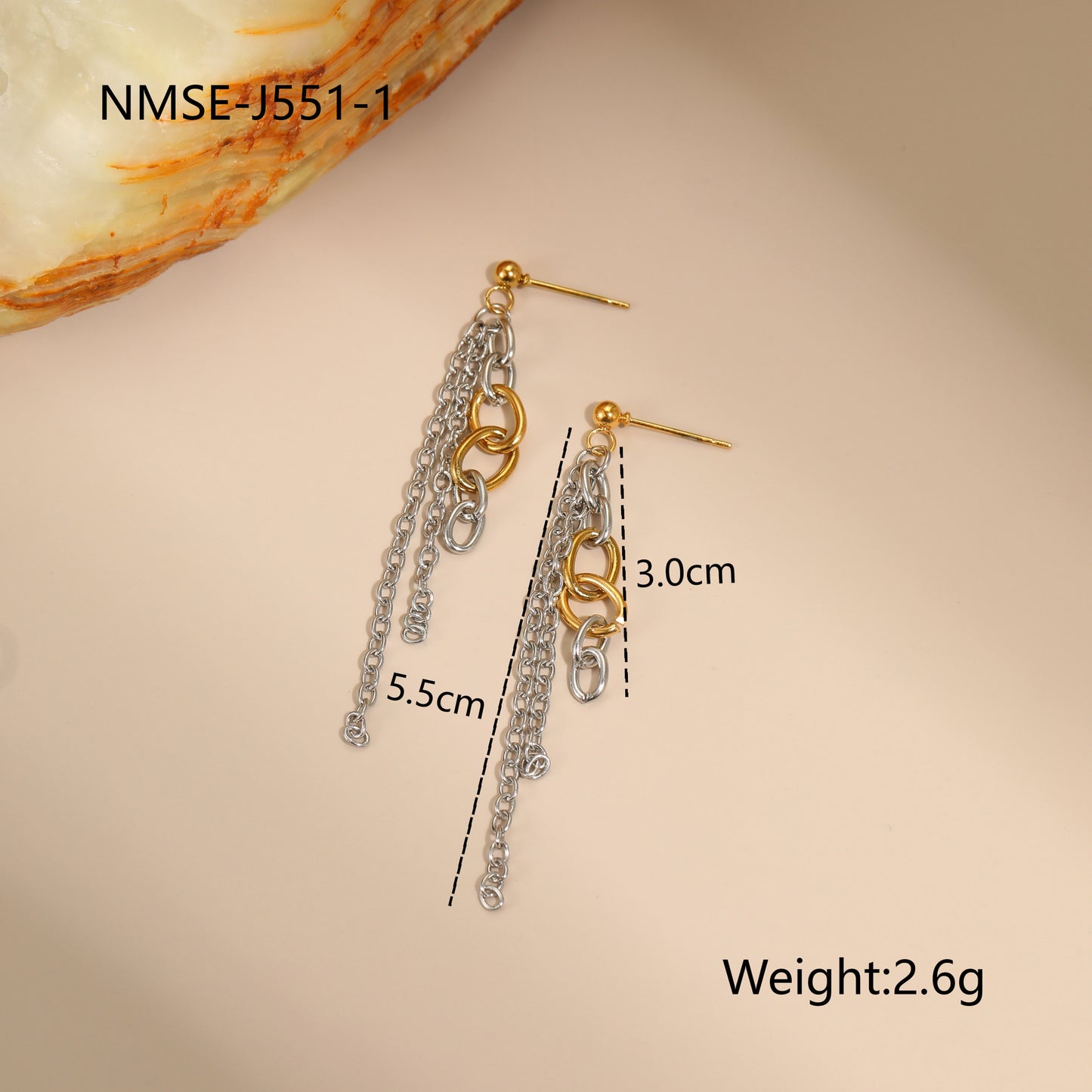 Collar geométrico de acero inoxidable a la moda con acabado chapado en oro de 18 quilates y plata para mujer
