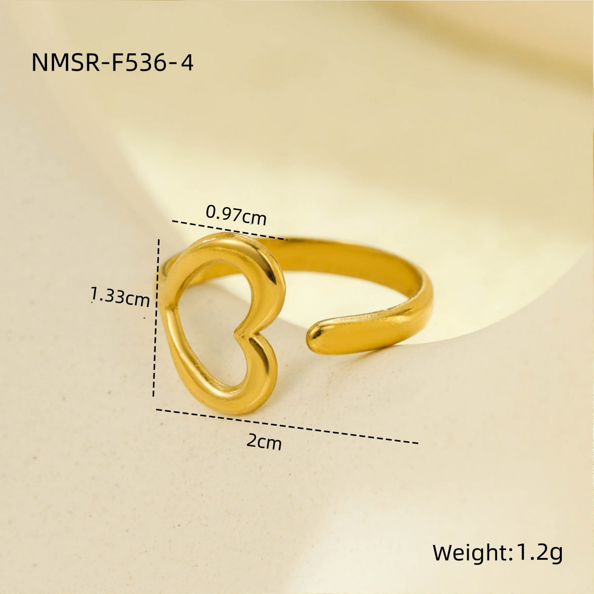 Anello aperto geometrico minimalista in acciaio inossidabile con placcatura in oro 18 carati, design multistrato cavo da donna