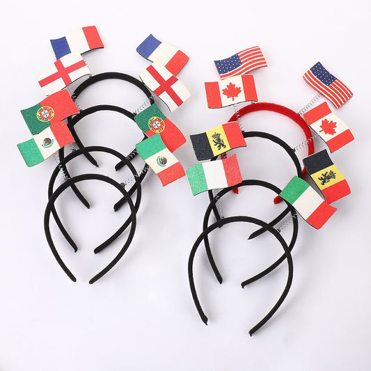 Modern Minimalist Plastic World Cup National Flag Hairband for Fans Festive Party Decoration Unisex