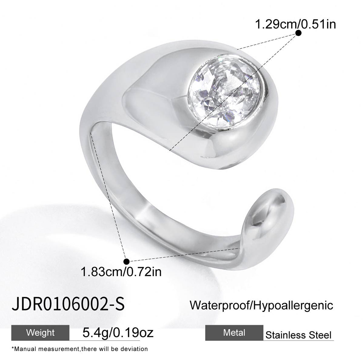 Elegant Geometric Stainless Steel and Titanium Steel Plated Bracelet Ring Set for Women