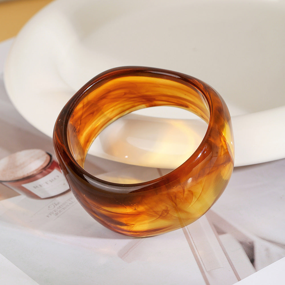 Irregular Translucent Geometric Acrylic Bracelet