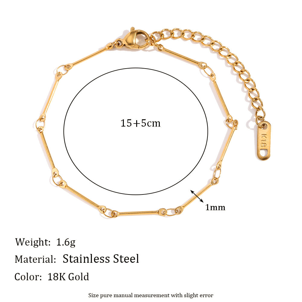 Minimalist Geometric Stainless Steel 18K Gold Plated Necklace Charm Bar for Women DIY Jewelry Making