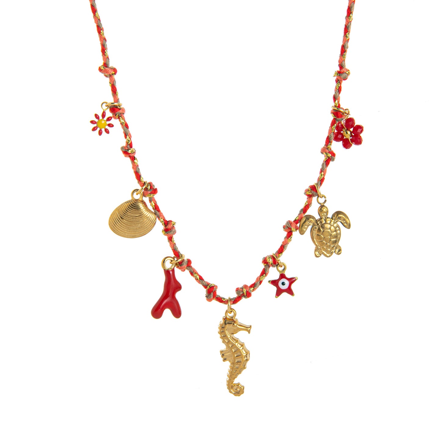 Ciondolo con Barretta a Charm per Collana in Acciaio Inossidabile PVD, Stile Casual, con Animale