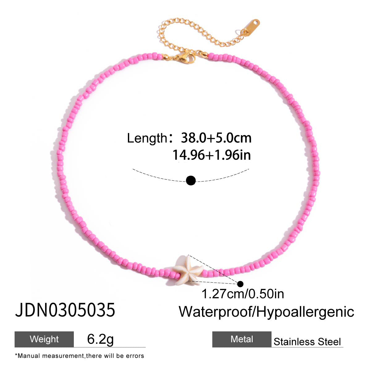 Bohemian Geometric Starfish Titanium Steel Plated Necklace for Women