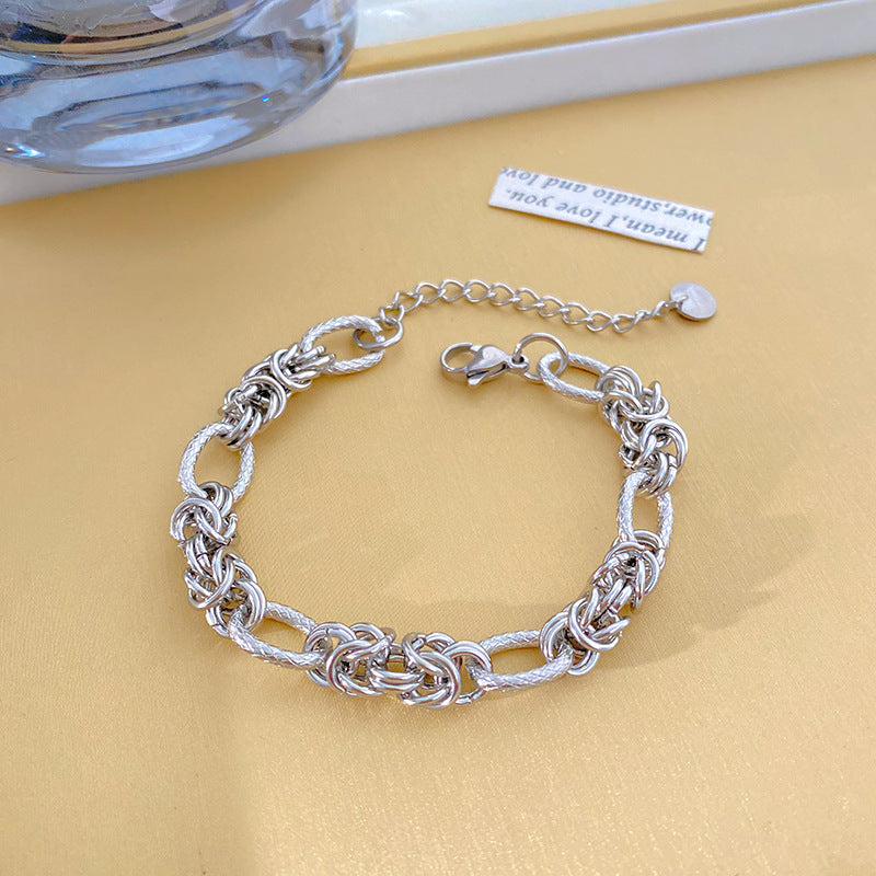 Vintage Streetwear Hip-hop Geometric Plated Titanium Steel Bracelet Unisex